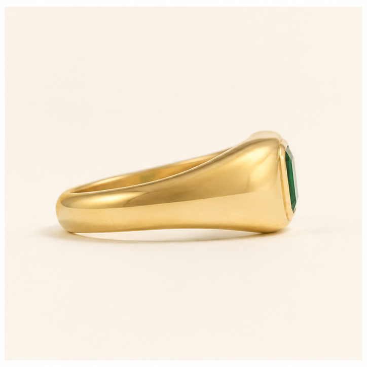 Celeste Emerald Signet Ring