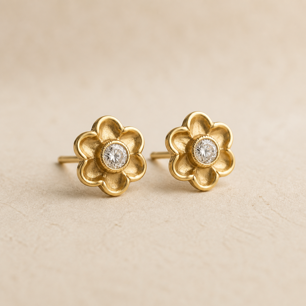 Vintage Flower Stud Earrings